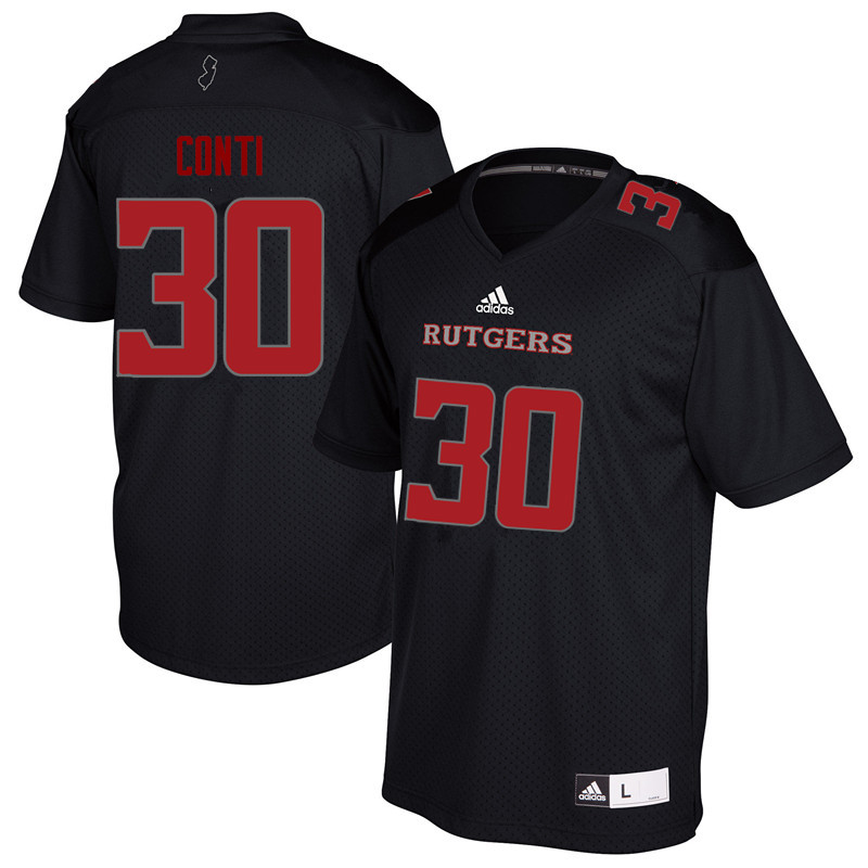 Men #30 Chris Conti Rutgers Scarlet Knights College Football Jerseys Sale-Black